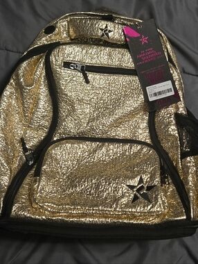 REBEL Gold Metallic Tinsel Backpack